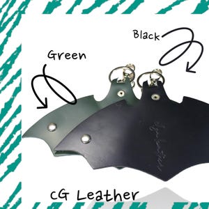 Bat Keychain, Gothic Leather Key Ring, Vampire Keychain, Coffin Keychain, Halloween Key Ring, Spooky Goth Gift, Bat Lover Accessory