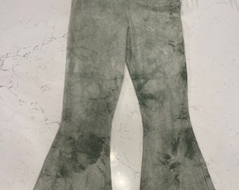 Closeout! 40% off! Organic High Waisted Bell Bottom Pants Hand Dyed with Plant Extracts