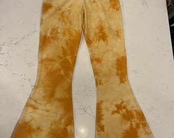 Closeout! 50% off! USA Grown Organic Cotton Bellbottom Pants Hand Dyed with Natural Plant Extracts