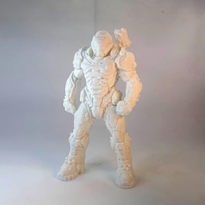 Doom Slayer Unpainted Figurine – Doomguy Statue for Collectors | Gamer Gift | 3D Printed Doom Collectible