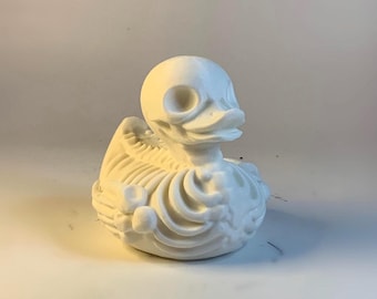 Funny Skeleton Duck | Halloween Rubber Duck | Spooky Cute Gothic Decor | Skeleton Bathroom Toy | Weird Gift for Duck Lovers