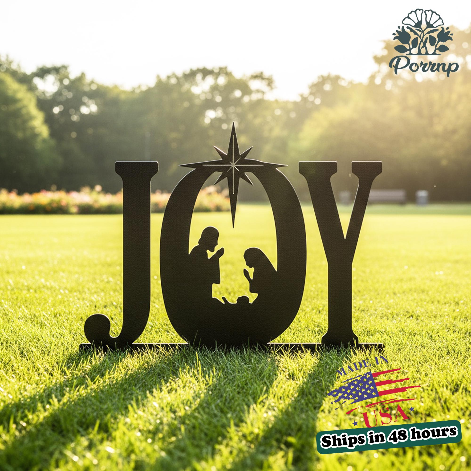 32 Christmas Yard Decor Ideas for a Festive Lawn 11 Outdoor Nativity JOY Sign, Christian Christmas Yard Art, Religious…