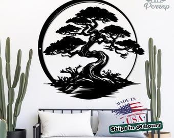 Minimalist Bonsai Tree Metal Art,Oversized Bonsai Tree Sculpture,Contemporary Bonsai Tree Design,Zen Garden Bonsai Tree,Branch Pattern Decor