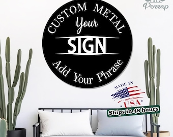 Personalized Metal Shop Sign,Custom Engraved Business Sign,Waterproof&Rustproof,Round,Square,or Unique Shape,Big Store Sign,Custom Design