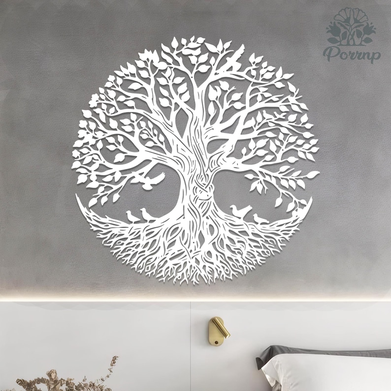 Tree of Life Metal Wall Sculpture, Large Outdoor Garden Art, Nature ...