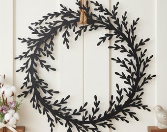 Bohemian Metal Grass Wreath Decor,Vintage Metal Grass Wreath Decorative Plaque,Woven Grass Motif Metal Sign,Unique Housewarming Gift