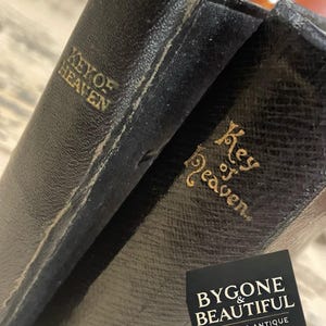 Key of Heaven Vintage Catholic Prayer Book Set Black Leatherette Embossed Cross Religious Keepsake