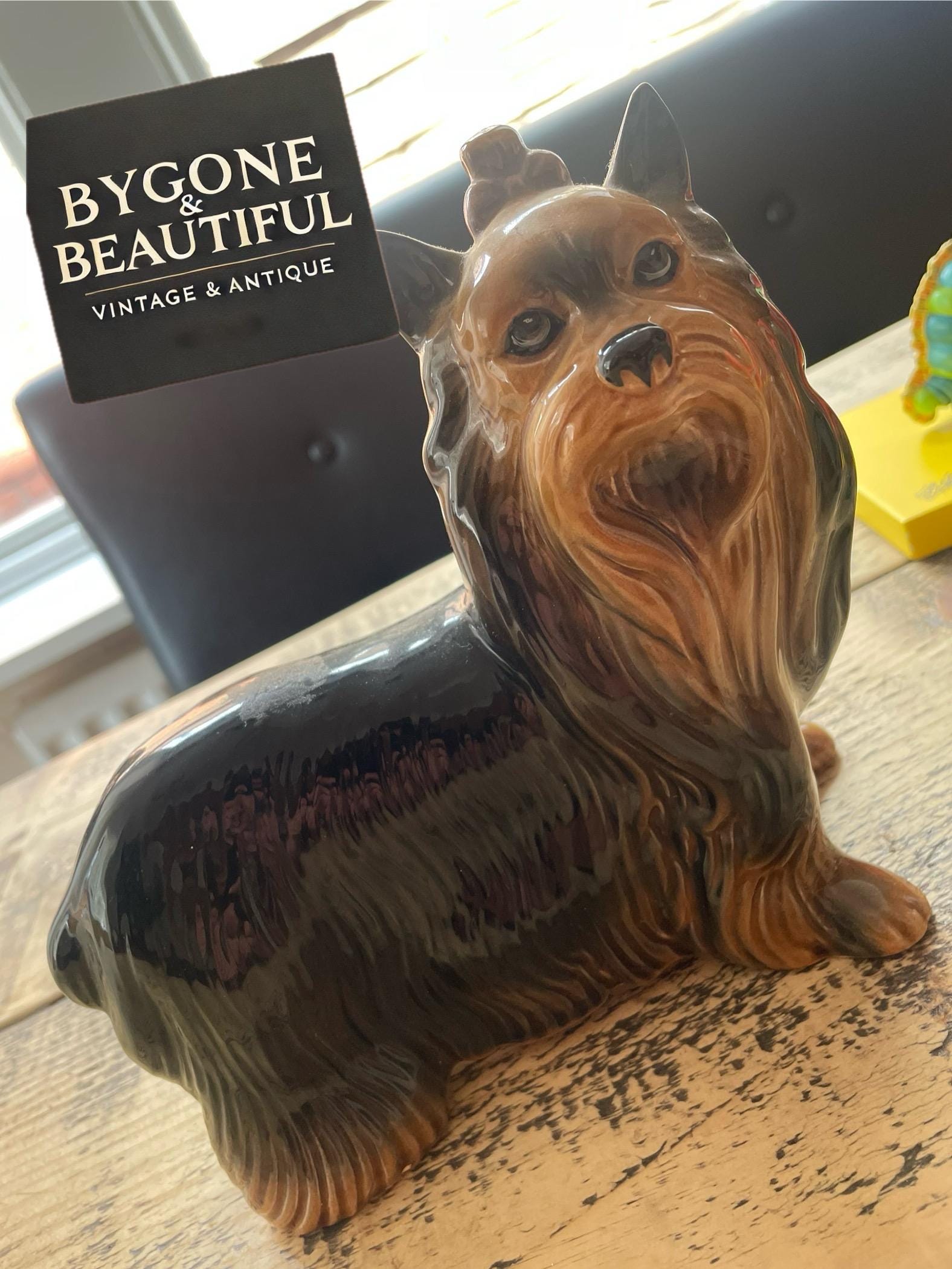 イタリア製 ヴィンテージ*陶磁器 ヨークシャーテリア フィギュリン*犬 置物