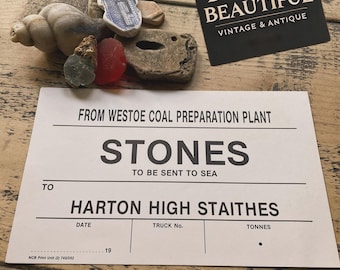 Original 1960s Westoe Colliery Mining Dispatch Card – Northern Industrial Heritage, Coal Mining Ephemera