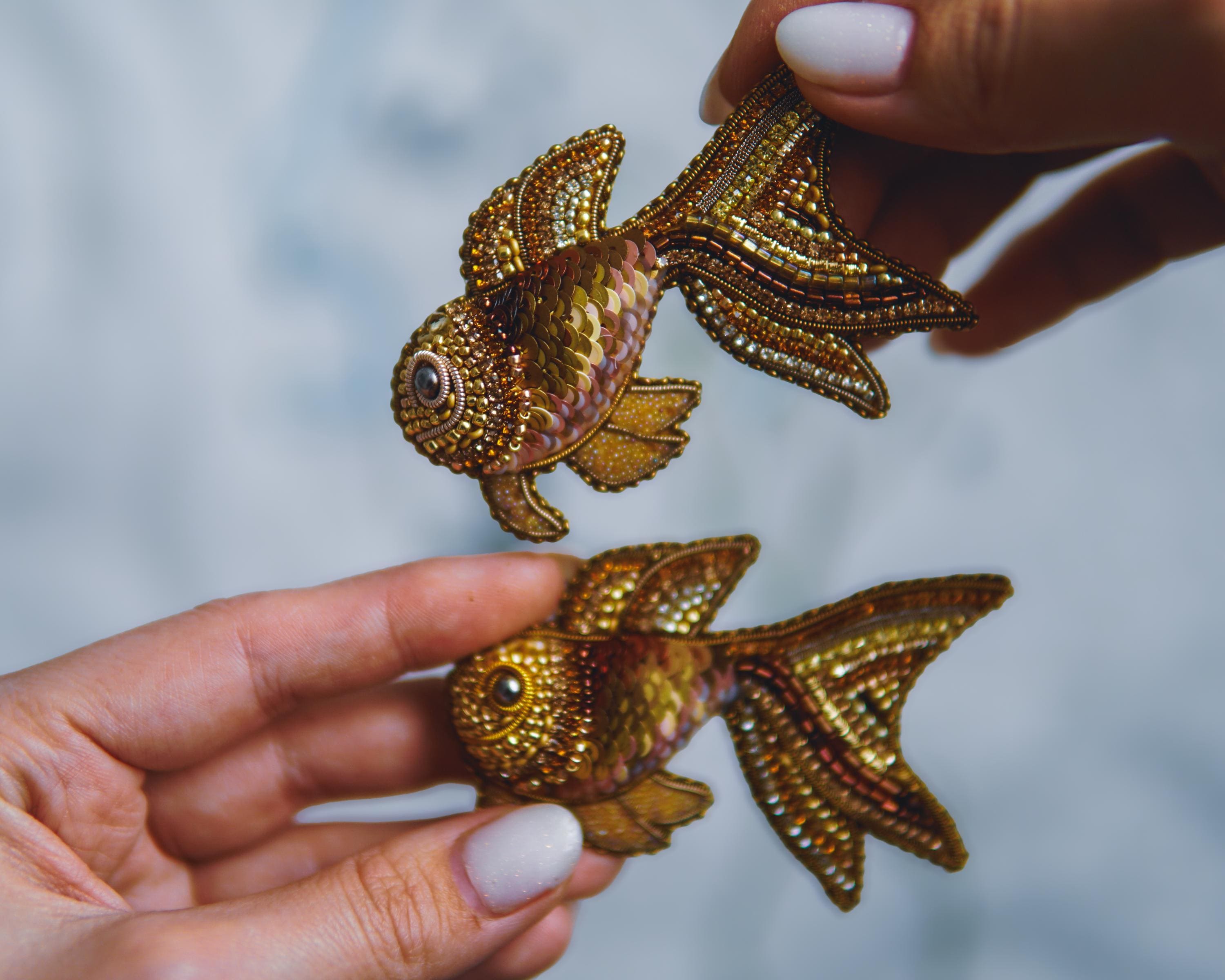 Swarovski Goldfish - Etsy