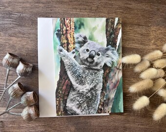 Koala Blank Card – 5x7" Folded Card With Envelope – Australian Animal – Australian Souvenir