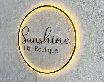 Custom Backlit  Acrylic Business Sign, LED Backlit Sign, Business Acrylic Sign, Round Acrylic Sign, Backlit Company Logo Sign