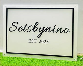 Anpassad akrylskylt med företagslogotyp | Rektangulär 3D-skylt med företagslogotyp | Akrylskylt med företagslogotyp | Anpassad företagslogotyp | Väggskylt för kontor