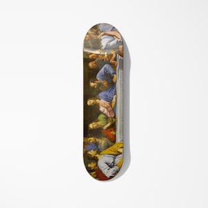 Crucifixion Skateboard Deck Art: Handmade Maple Wall Decor