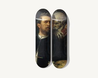 Self-Portrait with Death Skateboard Deck Wall Art - Canadian Maple Duo