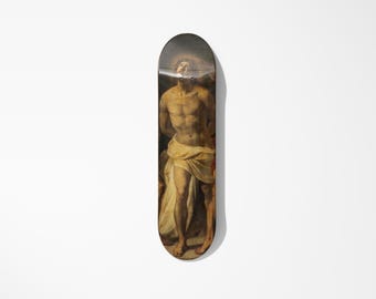 Tabla de skate Flagelación de Cristo: arte mural premium de arce canadiense