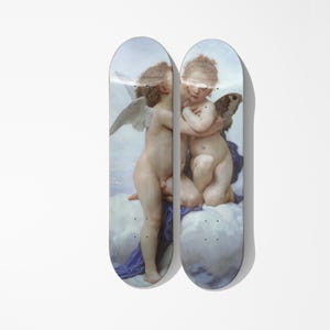 Amor and Psyche Skateboard Deck Wall Art: Bouguerea Set of 2