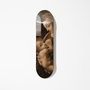 Skateboard Art, Leonardo Madonna Litta, Skateboard Wanddekoration, Pro Ahornholz, moderne Kunst, einzigartiges Geschenk, Wohnkultur