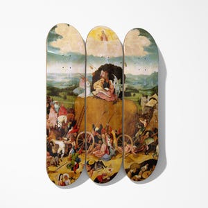 Haywain Triptych Skateboard Art Decks: Maple Wood Wall Decor