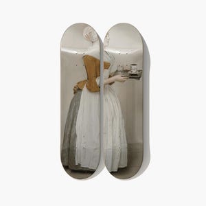 2er-Set Schokoladenmädchen, Skateboard, Wanddekor, Pro Ahornholz, moderne Kunst, einzigartiges Geschenk, Raumwandkunst, Wohnkultur, Skateboard