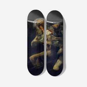Set von 2stk Saturn verschlingt einen seiner Söhne Skateboard-Wanddekor, Pro Ahornholz, moderne Kunst, einzigartiges Geschenk, Raumwandkunst, Wohnkultur