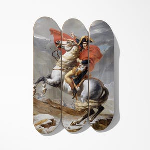 Napoleon Crossing Alps Skateboard Deck Wall Art - Set of 3