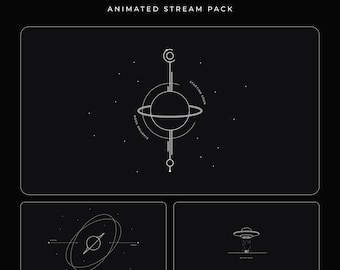 Pacchetto di sovrapposizioni di streaming animate Minimal Space: Twitch, Kick, YouTube (orizzontale - desktop)