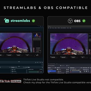 Streamlabs and OBS compatible.
TikTok Live Studio not compatible.
Check my shop for the TikTok Live Studio compatible version.