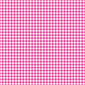 May include: A repeating gingham pattern featuring a grid of small, uniform squares in vibrant hot pink and crisp white. The design consists of intersecting horizontal and vertical lines that create a consistent, balanced checkerboard textile graphic.