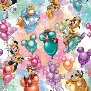 Disney Micky Maus & Minnie Maus Stoff, Cartoon Freunde Stoff, Magic Kingdom Cartoon Baumwollstoff, Anime Stoff, Halbe Meter