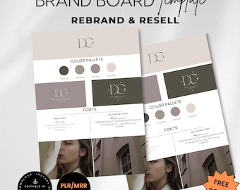 Brand Board Template, Brand Kit Template, Editable Brand Kit, Pre-made Branding Kit, DIY Brand Board, Digital Product, Canva Template