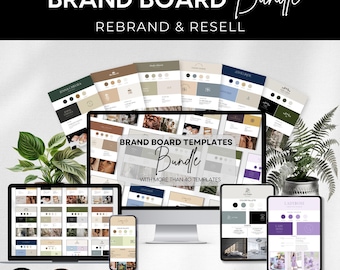 Brand Board Bundle, Brand Kit Template, Editable Brand Kit, Pre-made Branding Kit, DIY Brand Board, Digital Product, Canva Template