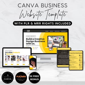 Canva Website Vorlage, Landing Page, Sales Funnel, Canva Sales Page Template, Business Website, Digitales Produkt, PLR MRR