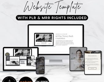 Canva Website Template, Landing Page, Sales Funnel, Canva Sales Page Template, Business Website, Digital Product, PLR MRR