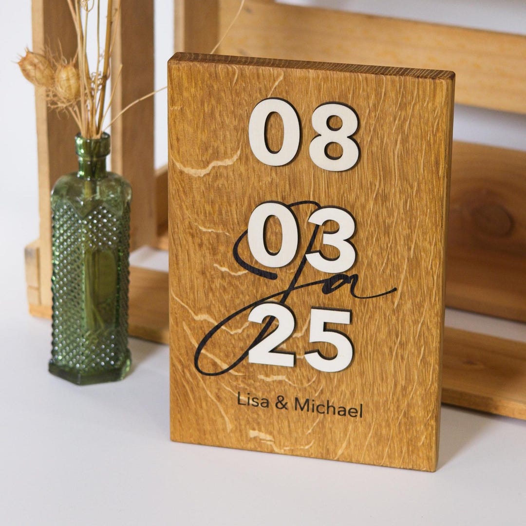 Registry Sign Personalized Solid Oak Wedding Sign | Registry Office Decoration With ...