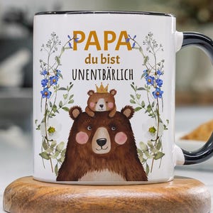Bären VatertagsTasse - personalisierbare Glückwunsch-Tasse Papa Geschenk, Kaffee-Tasse Vatertag für Papa von Kind, unentbärlich