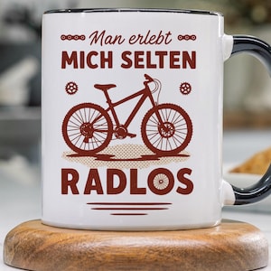 Fahrrad Tasse lustig,Geschenkideen Radfahren, RADlos Geschenk Fahrradfahrer Männer Frauen Becher, Rennrad Mountainbike Fahrrad, Kaffeetasse