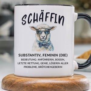 Tasse chefin geschenke lustig: schäffin, frauen becher, spruch führungskraft kaffeebecher geschenkidee, kaffeetasse beförderung vorgesetzte