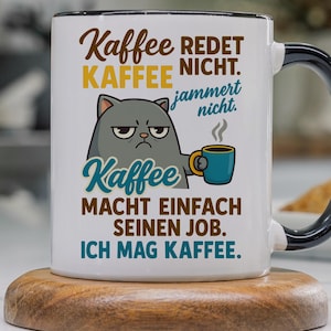 Personalisiert Tasse mit Spruch lustig Kaffee redet nicht Kollege Frauen Männer Geschenk Kaffee-Becher Büro, Kaffeetasse Humor Sarkasmus