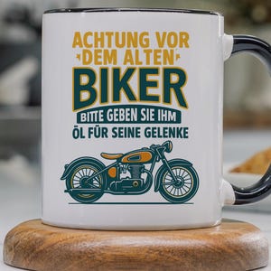 Personalisiertes Motorradfahrer Tasse, Motorrad Geschenk für Biker, Becher Geschenkidee Motorradfahren, Biker Motorradfahrer Rentner Opa