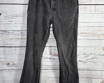 Y2K VTG Harley Davidson Men's Jeans Black Gray Denim Straight Leg 28x32 Biker