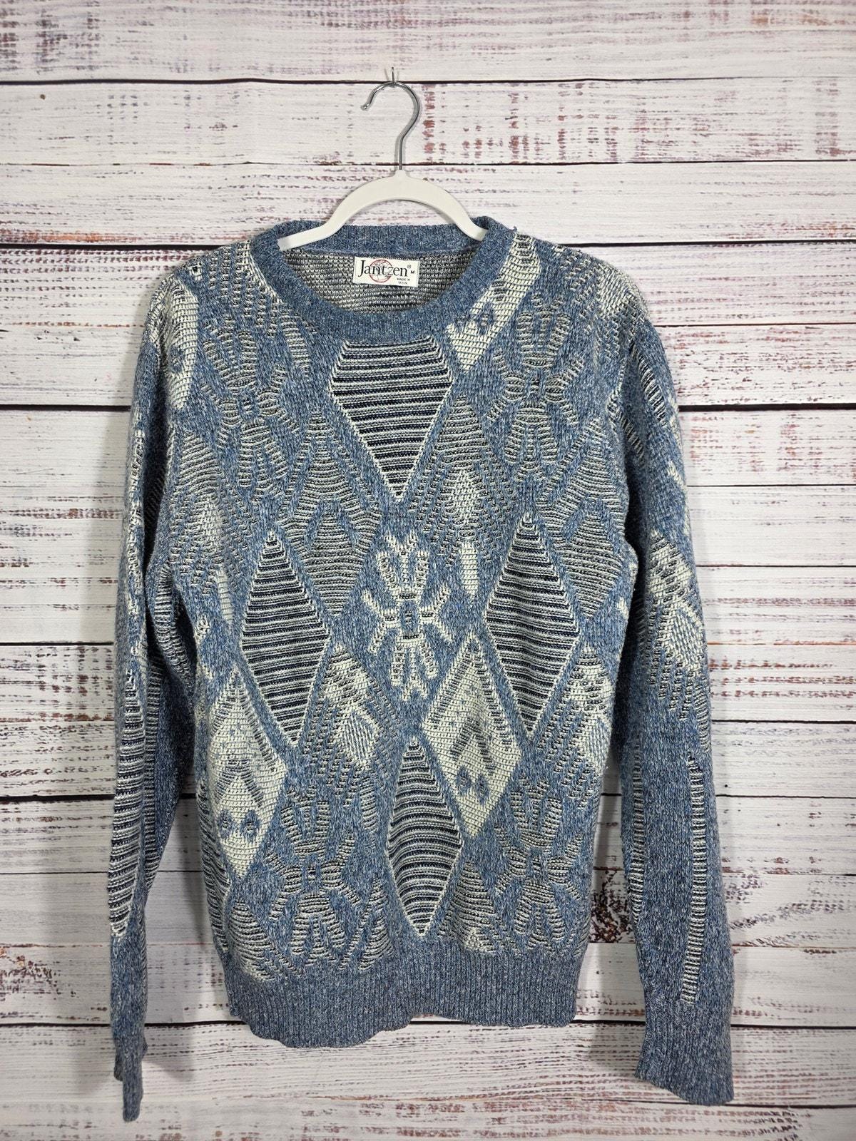 50s Jantzen ヴィンテージ ジャガードカーディガン USA製 JANTZEN JACQUARD SWEATER 50S 「サンダーバード、ネイビー×レッド