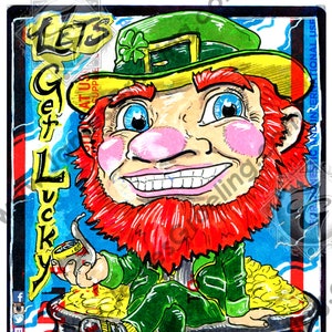 Let&#39;s Get Lucky, approx 5x4&quot; hand-cut print (sticker slapz - Series II)