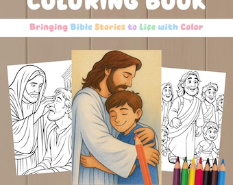 50+ Jesus Coloring Pages | Christian Coloring Book For Kids | Printable Coloring Book | Bible coloring | Sunday school | Digital download |