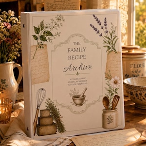Familienrezepte Ordner | Vintage Kochbuch Organizer (Digitaler Download)