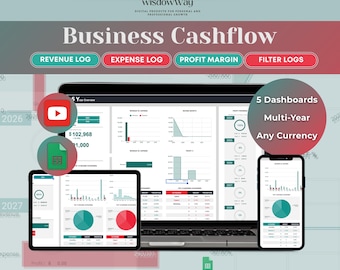 Profit Loss Tracker Spreadsheet | Cash Flow Tracker | Profit and Loss Template | Easy Financial Management & Expense Tracking Google Sheets