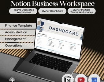 Notion Workspace Hub para la gestión de múltiples equipos, gestión de proyectos y clientes, panel de control del propietario del negocio