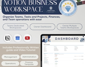Agency Notion Template | All In One Agency Management System | Project Client Finance Tracker | Team Workspace | Marketing Agency Dashboard