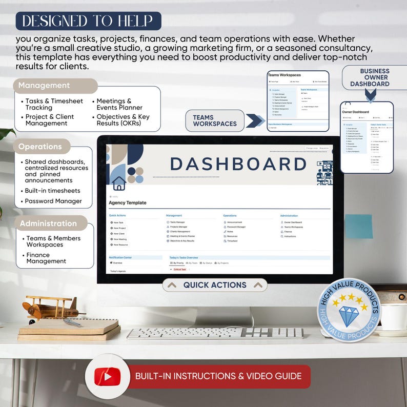Agency Notion Template | All in One Agency Management System | Project ...