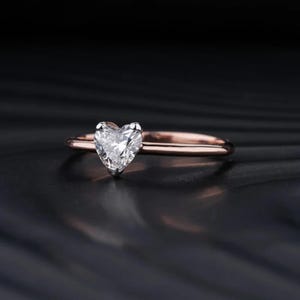 1 Carat Rose Gold Diamond Ring in 14K Real Rose Gold With Lab Grown Diamond | Engagement Ring | Wedding Rings |Gift for her | Bridal Ring
